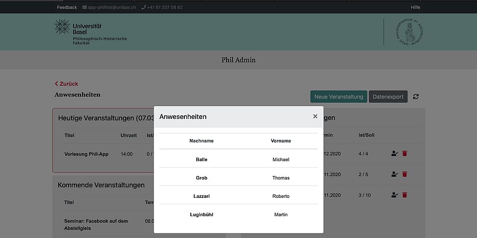 Veranstaltungen Teilnehmende